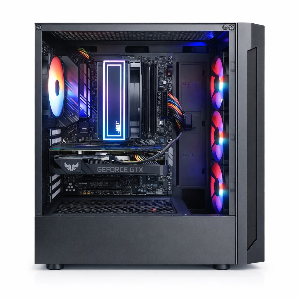 کیس گیمینگ  MB  PRIME Z390-P-i9-9900K-RAM 32G DDR4-SSD 512G-NVIDIA GTX1650 SUPER 4G