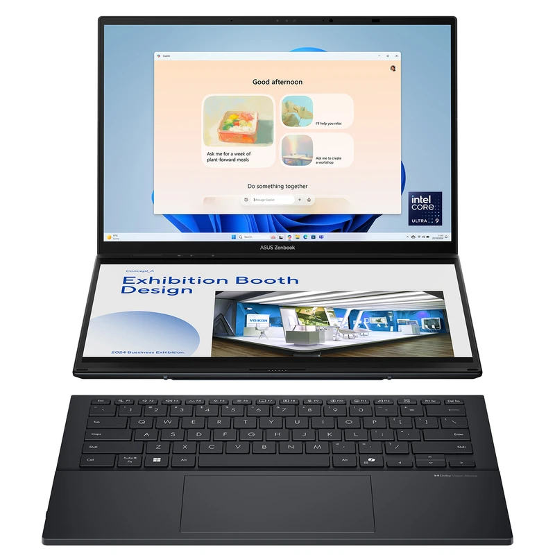 لپ تاپ اوپن باکس 14 اینچی ایسوس مدل Zenbook Duo UX8406MA-PS99T-Core Ultra 7 155H-16GB LPDDR5X-1TB SSD-OLED-Touch-W